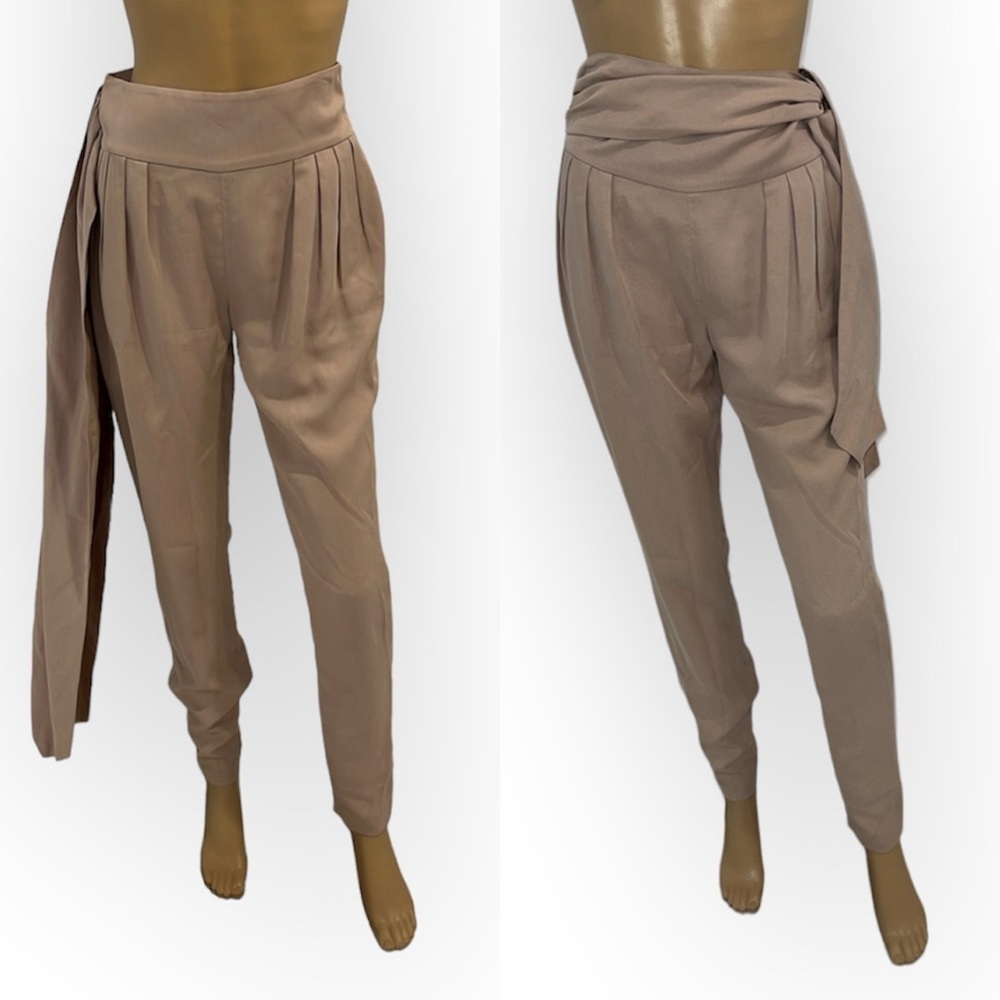 REISS Blush Pink Side Tied Pleated Picasso Trousers size 0